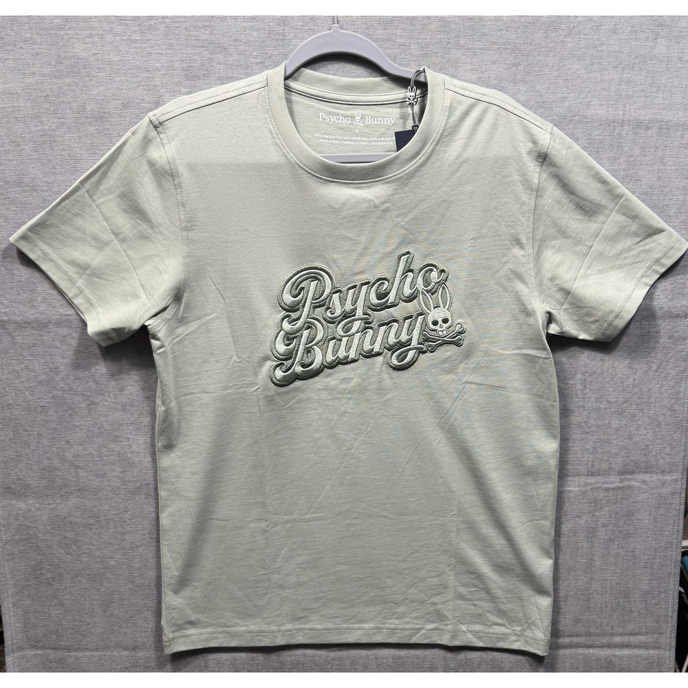 Psycho Bunny Shirt Mens ICEBERG GREEN Elias Embroidery Size Medium